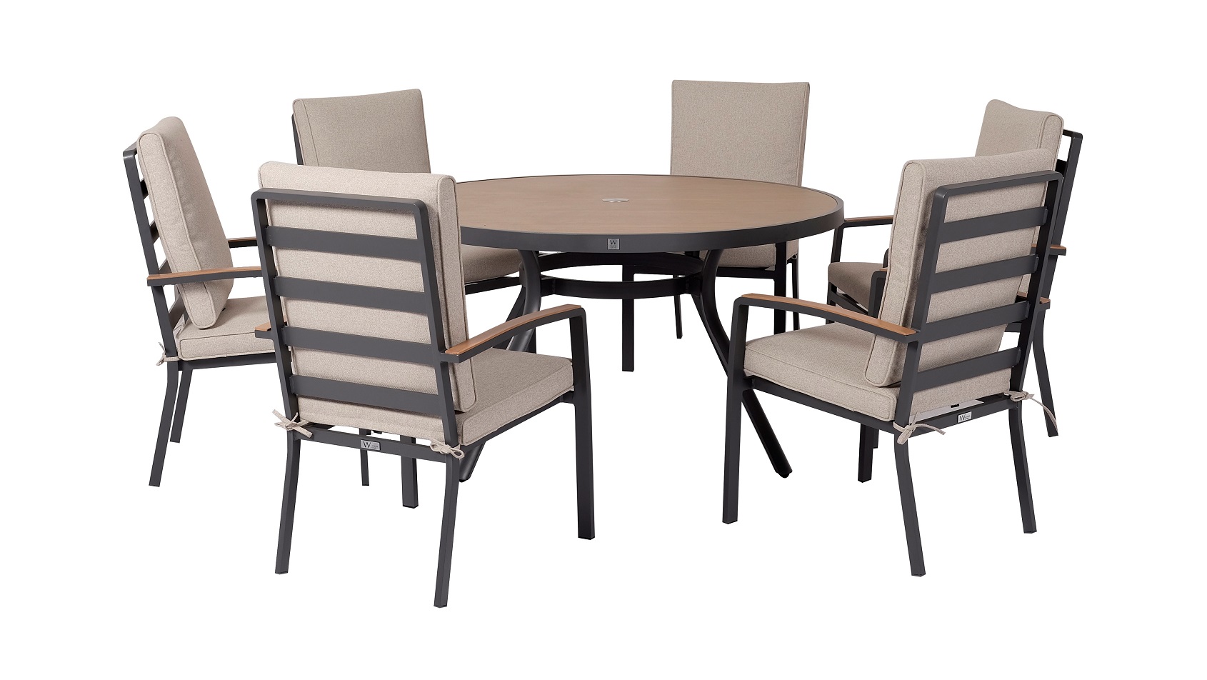 Woodlodge Panama 6seater dining Oatmeal